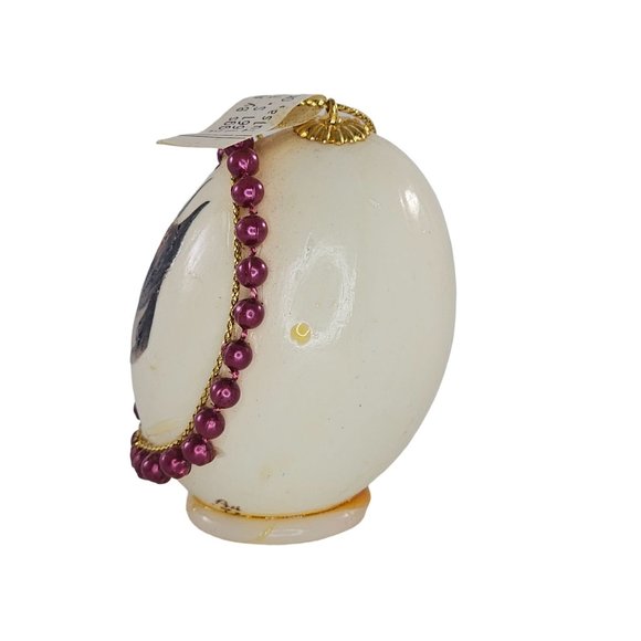 Vintage Handmade Boxer Dog Real Egg Christmas Ornament Beaded - Picture 4 of 9